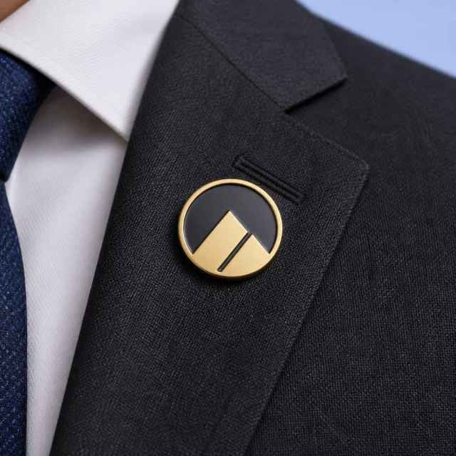 STANDARD GIFTS Custom Minimalist Text & Geometric Logo Enamel Lapel Pin Badges