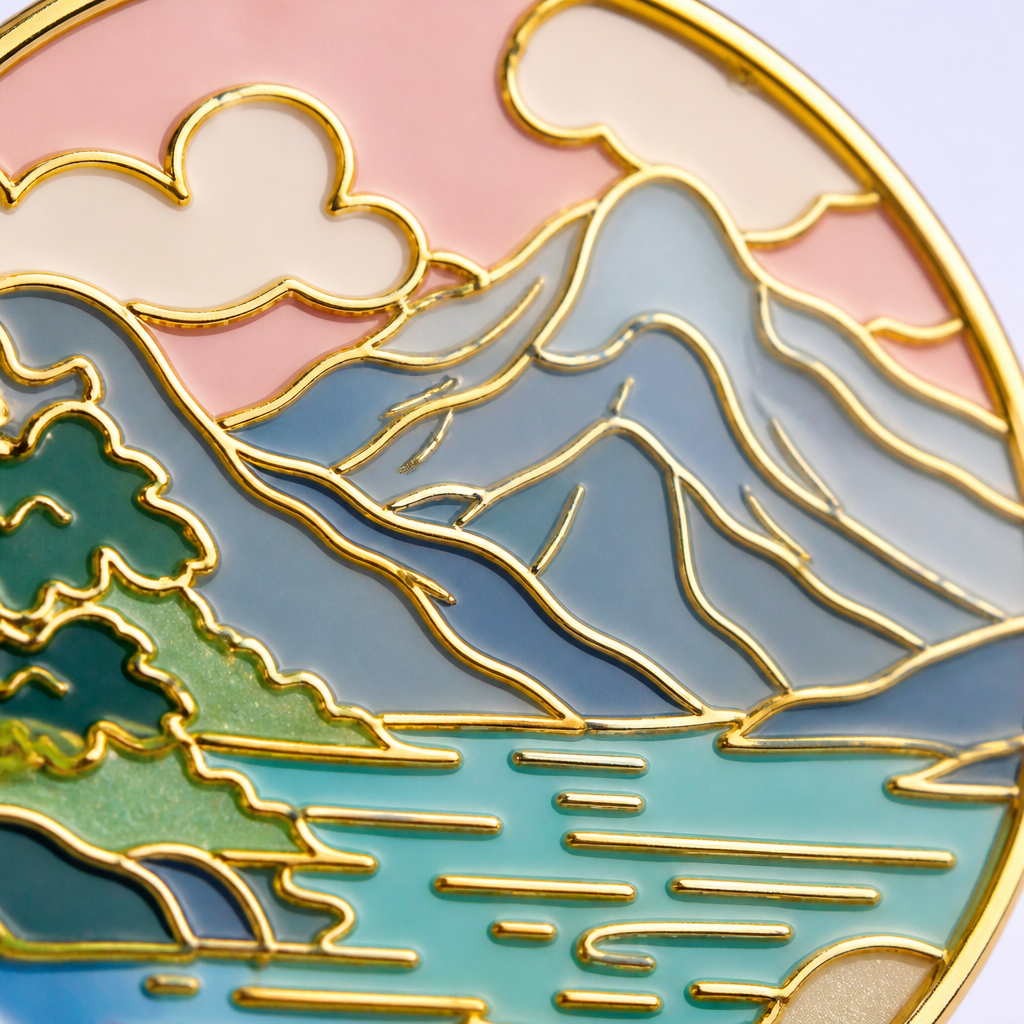 Custom Scenic Illustration Enamel Pins - Travel Souvenir Badges - STANDARD GIFTS