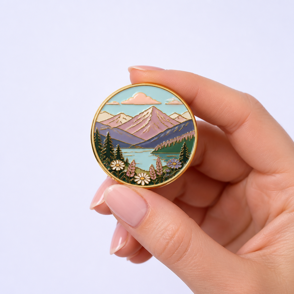 Custom Scenic Illustration Enamel Pins - Travel Souvenir Badges - STANDARD GIFTS
