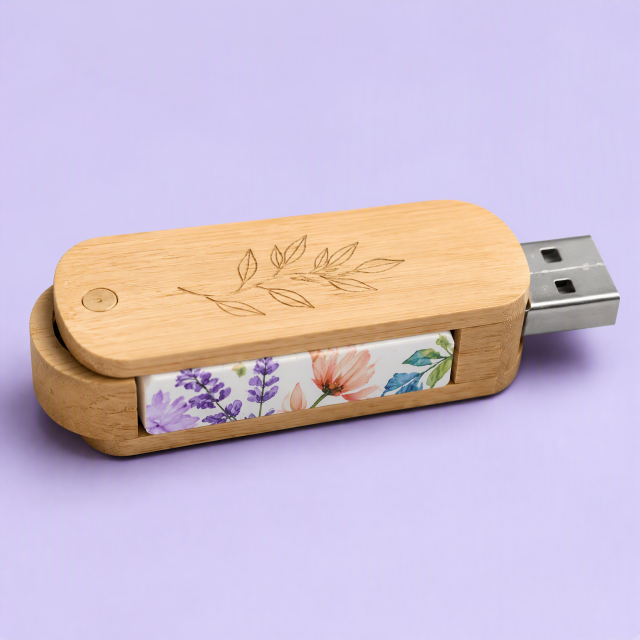 Custom Wooden Swivel USB Flash Drive