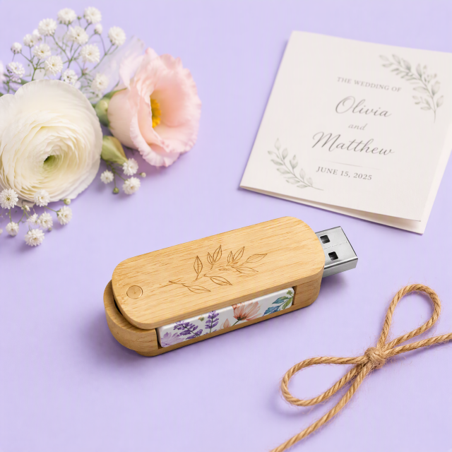Custom Wooden Swivel USB Flash Drive