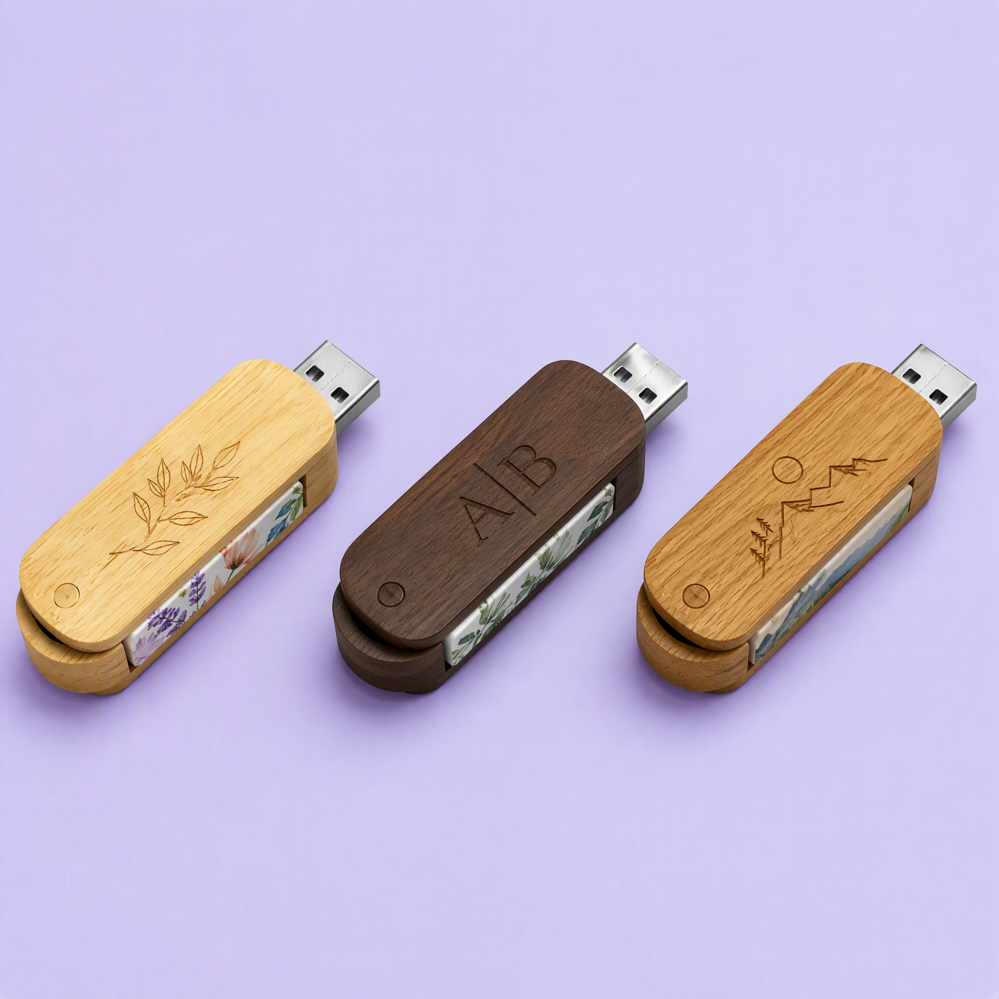 Custom Wooden Swivel USB Flash Drive