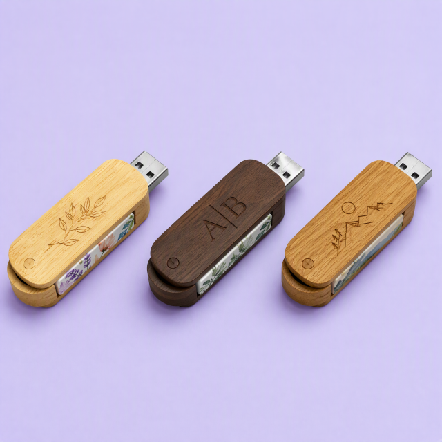 Custom Wooden Swivel USB Flash Drive