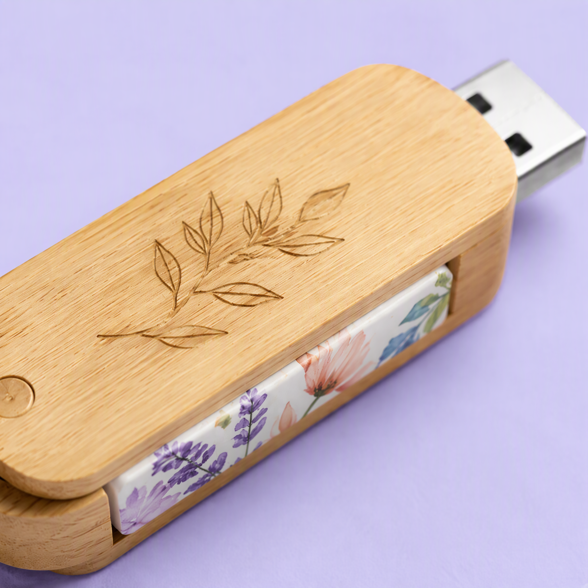 Custom Wooden Swivel USB Flash Drive