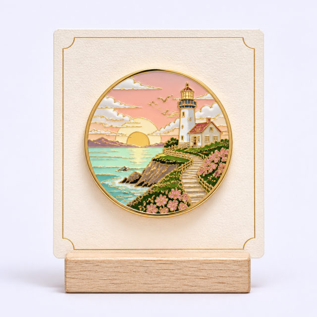 Custom Scenic Illustration Enamel Pins - Travel Souvenir Badges - STANDARD GIFTS