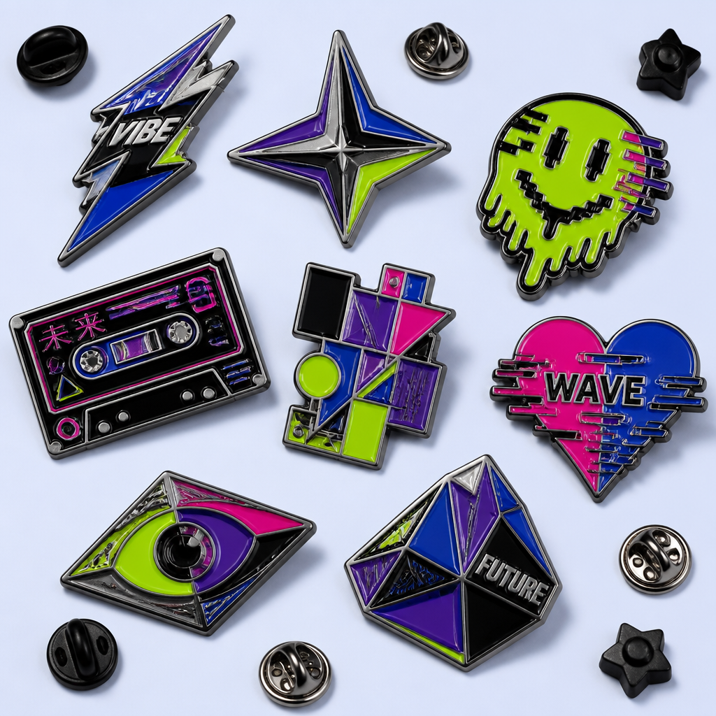 Custom Geometric Enamel Pins - Trendy Lapel Badges - STANDARD GIFTS