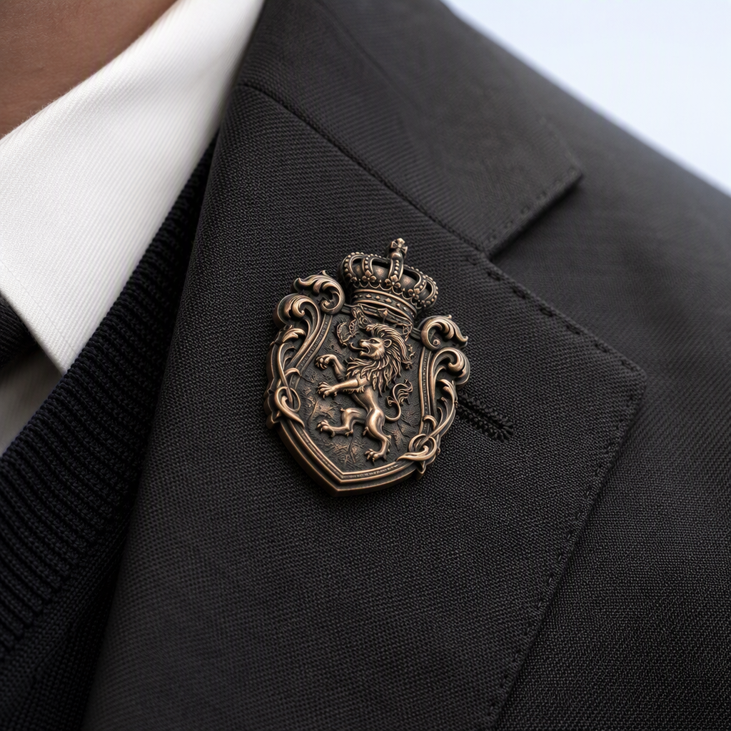 STANDARD GIFTS Custom 3D High-Relief Metal Badges - Antique Sculpted Die-Cast Pins & Emblems