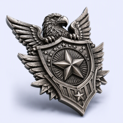 STANDARD GIFTS Custom 3D High-Relief Metal Badges - Antique Sculpted Die-Cast Pins & Emblems