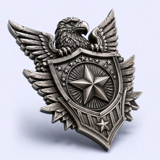 STANDARD GIFTS Custom 3D High-Relief Metal Badges - Antique Sculpted Die-Cast Pins & Emblems