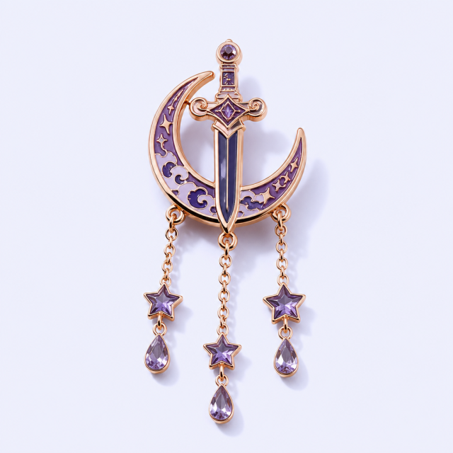 Custom Mechanical Kinetic Interactive Enamel Pins with Movable Multi-Layer Metal Structure