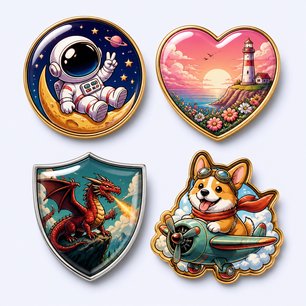 Custom Printed Epoxy Dome Lapel Pins - Full Color Acrylic & Metal Badges for Merch and Events by Standard Gifts