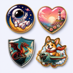 Custom Printed Epoxy Dome Lapel Pins - Full Color Acrylic & Metal Badges for Merch and Events by Standard Gifts