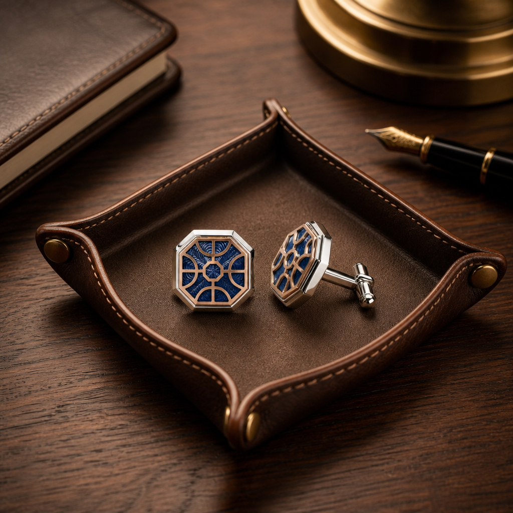 Custom Octagon Metal Cufflinks, Two-Tone Swivel Bullet Back Brass/Alloy Cufflinks Manufacturer
