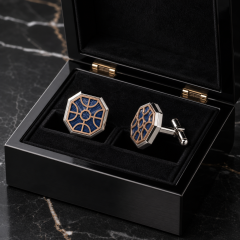 Custom Octagon Metal Cufflinks, Two-Tone Swivel Bullet Back Brass/Alloy Cufflinks Manufacturer
