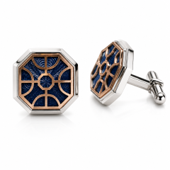 Custom Octagon Metal Cufflinks, Two-Tone Swivel Bullet Back Brass/Alloy Cufflinks Manufacturer