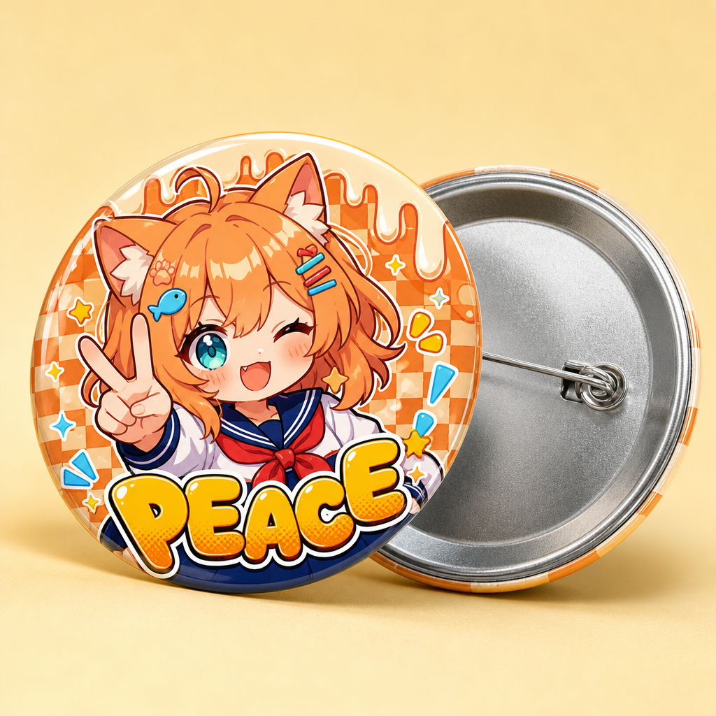 Custom Metal Tinplate Button Badges - Personalized Round Pin Badges (No MOQ, Full Color Print)