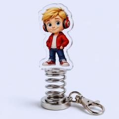 Custom Acrylic Spring Shaker Keychain - STANDARD GIFTS