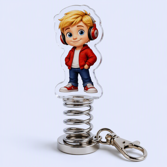 Custom Acrylic Spring Shaker Keychain - STANDARD GIFTS