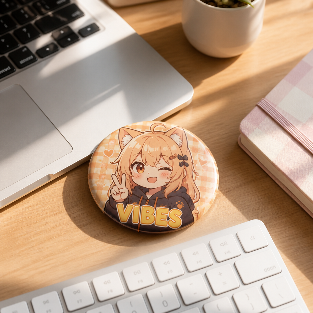 Custom Metal Tinplate Button Badges - Personalized Round Pin Badges (No MOQ, Full Color Print)