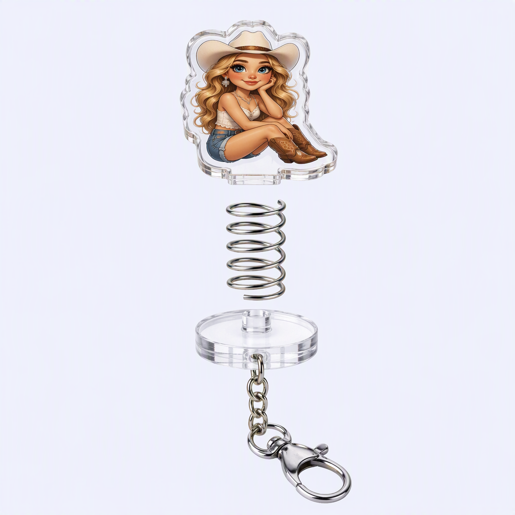 Custom Acrylic Spring Shaker Keychain - STANDARD GIFTS