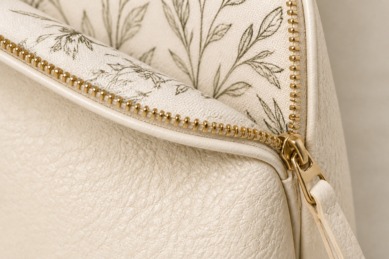 Custom Fold-Down Cosmetic Bag Manufacturer, OEM Wide-Mouth Pebble Vegan Leather Makeup Clutch