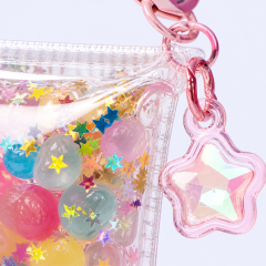 Custom Inflatable Candy Bag Keychain with Acrylic Shaker Charms
