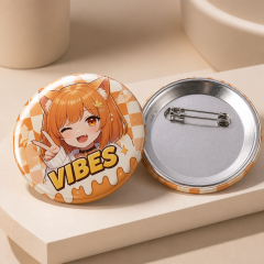 Custom Metal Tinplate Button Badges - Personalized Round Pin Badges (No MOQ, Full Color Print)