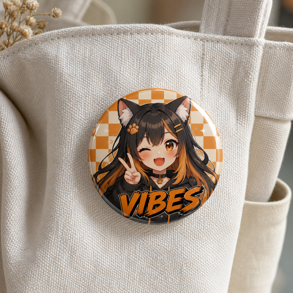 Custom Metal Tinplate Button Badges - Personalized Round Pin Badges (No MOQ, Full Color Print)