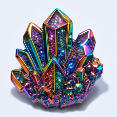 Custom Rainbow Anodized Metal Glitter Enamel Lapel Pins with Relief
