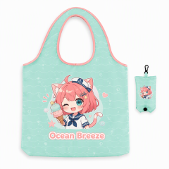 Custom Foldable Beach Tote Bag with Mini Storage Pouch & Carabiner – Waterproof Reusable Shopping Bag OEM/ODM