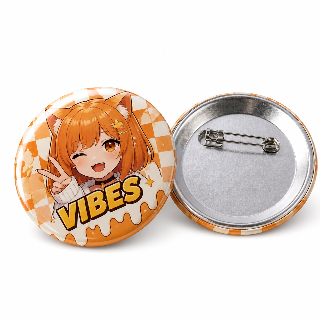 Custom Metal Tinplate Button Badges - Personalized Round Pin Badges (No MOQ, Full Color Print)