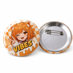Custom Metal Tinplate Button Badges - Personalized Round Pin Badges (No MOQ, Full Color Print)