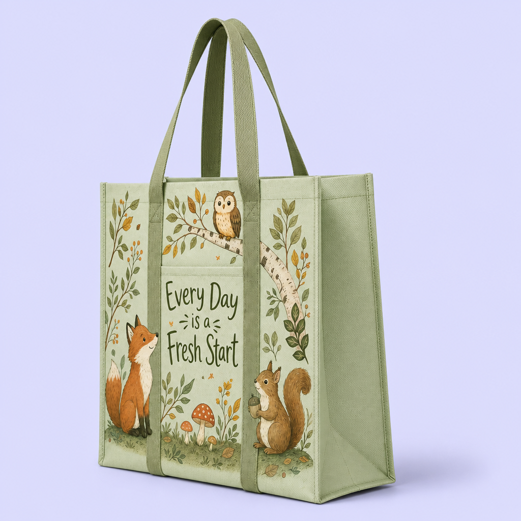 Custom Printed Non-Woven Grocery Tote Bags with Front Pocket – Heavy-Duty Reusable Shopping Bags Wholesale