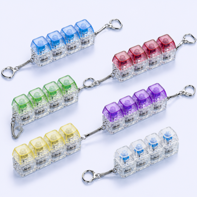 Custom Fidget Keyboard Keychain - Portable Mechanical Switch Clicker Toy