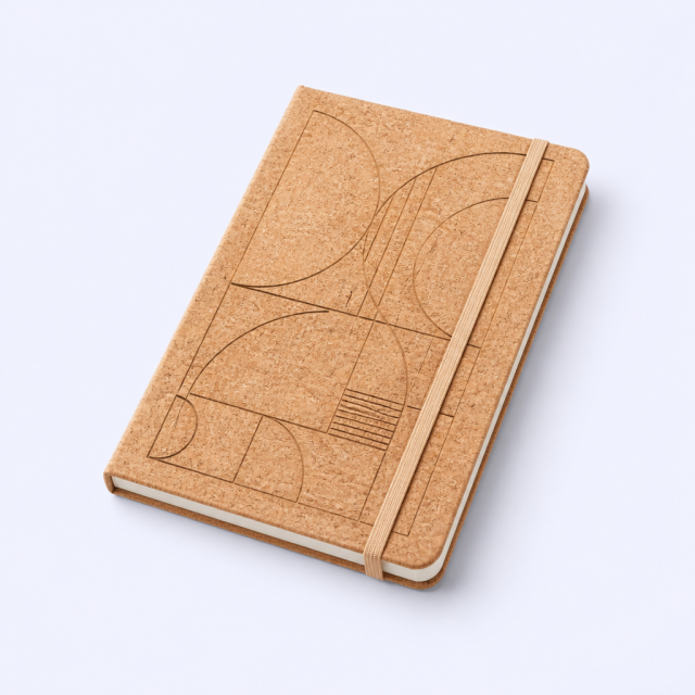 Custom Minimalist Natural Cork Notebook and Eco Journal