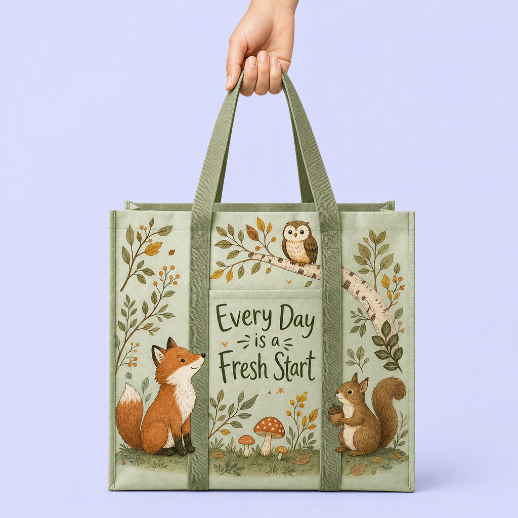 Custom Printed Non-Woven Grocery Tote Bags with Front Pocket – Heavy-Duty Reusable Shopping Bags Wholesale