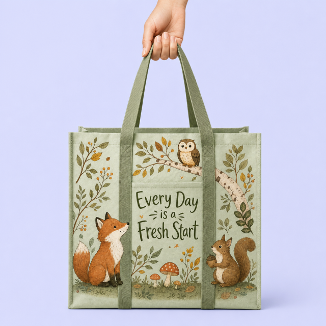 Custom Printed Non-Woven Grocery Tote Bags with Front Pocket – Heavy-Duty Reusable Shopping Bags Wholesale