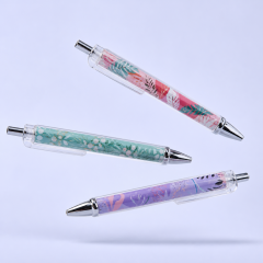 STANDARD GIFTS Custom DIY Clear Barrel Ballpoint Pen with Interchangeable 360-Degree Rotating Illustration Paper Insert
