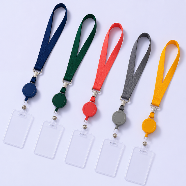 Custom Retractable Badge Reel Lanyard with ID Card Holder - STANDARD GIFTS