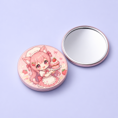 Custom Printed Anime Pocket Mirror | Ultra-Slim Double-Sided Compact Vanity Mirror for Everyday Carry