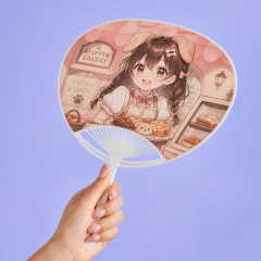 Custom Anime PP Plastic Hand Fan | 0.5mm Waterproof Paddle Fan (MOQ 1 pc / OEM & ODM)