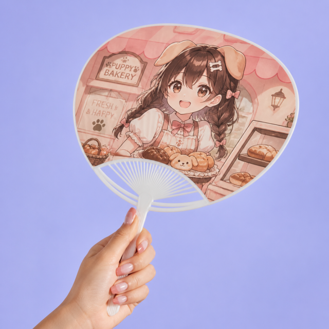 Custom Anime PP Plastic Hand Fan | 0.5mm Waterproof Paddle Fan (MOQ 1 pc / OEM & ODM)