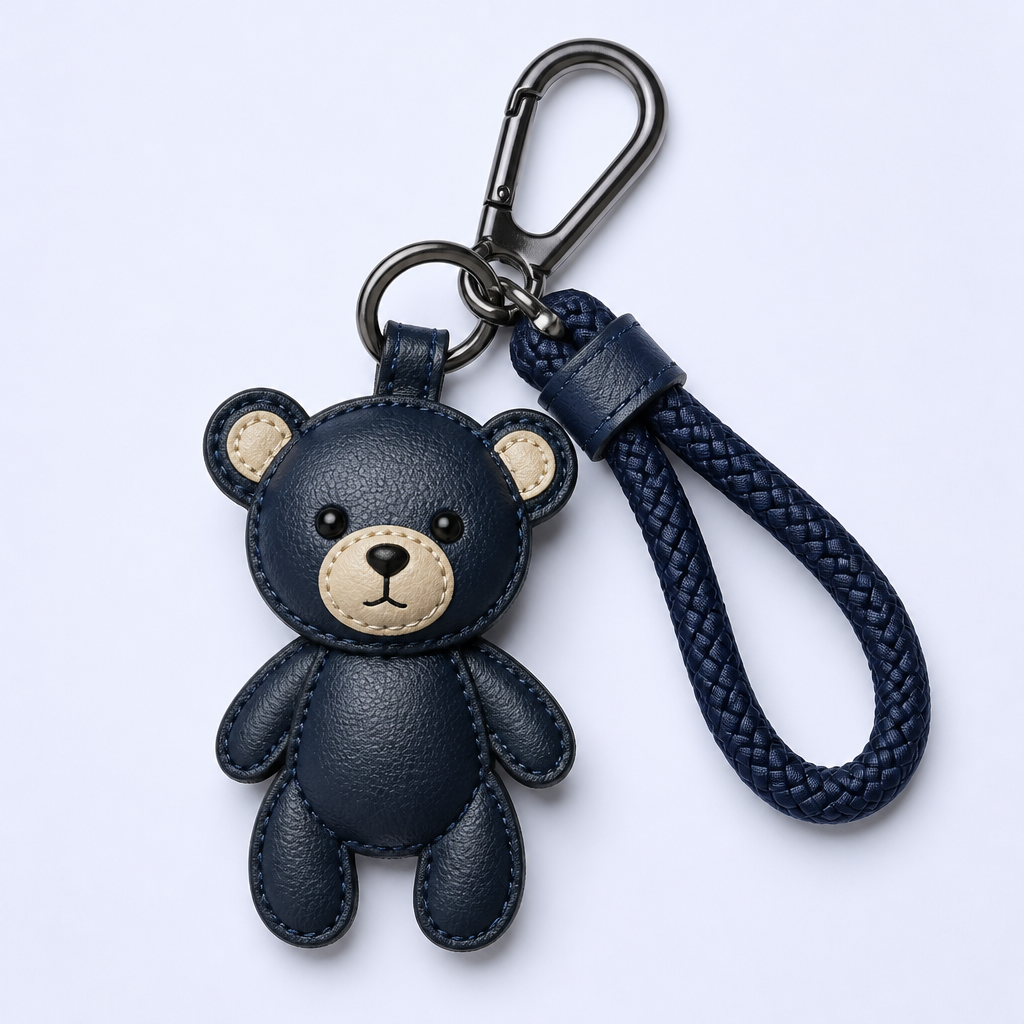 STANDARD GIFTS Custom Cartoon Leather Keychain - Braided Car Key Ring