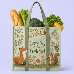 Custom Printed Non-Woven Grocery Tote Bags with Front Pocket – Heavy-Duty Reusable Shopping Bags Wholesale