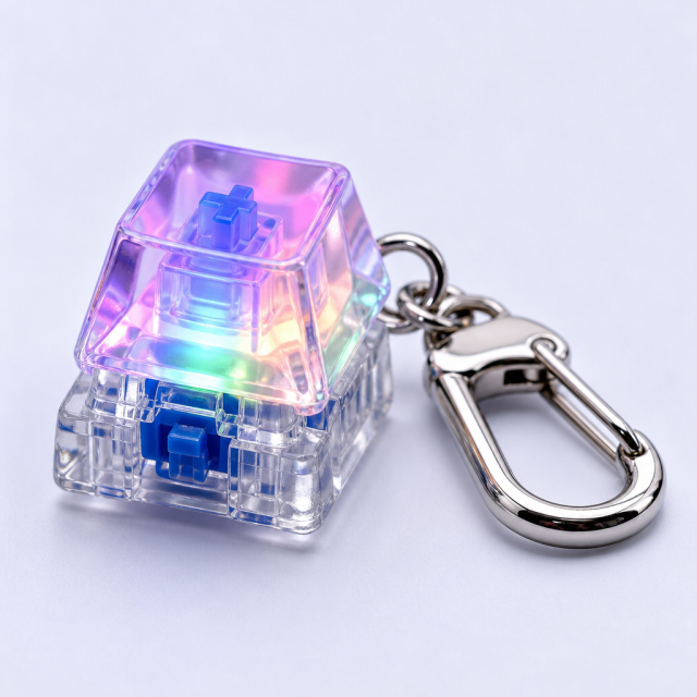 Custom Fidget Keyboard Keychain - Portable Mechanical Switch Clicker Toy