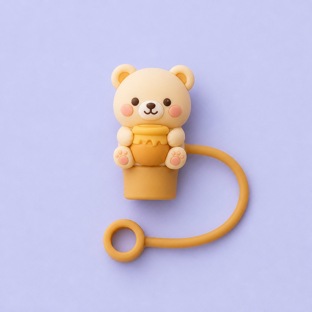 Custom 3D Cartoon Silicone Straw Topper | Personalized Reusable Straw Cover Cap for 30oz & 40oz Tumblers