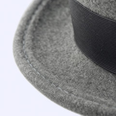 STANDARD GIFTS Custom Vintage Classic Wool Felt Top Hat with Bespoke Patterned Band & Feather