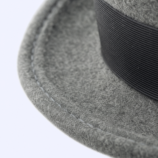 STANDARD GIFTS Custom Vintage Classic Wool Felt Top Hat with Bespoke Patterned Band & Feather