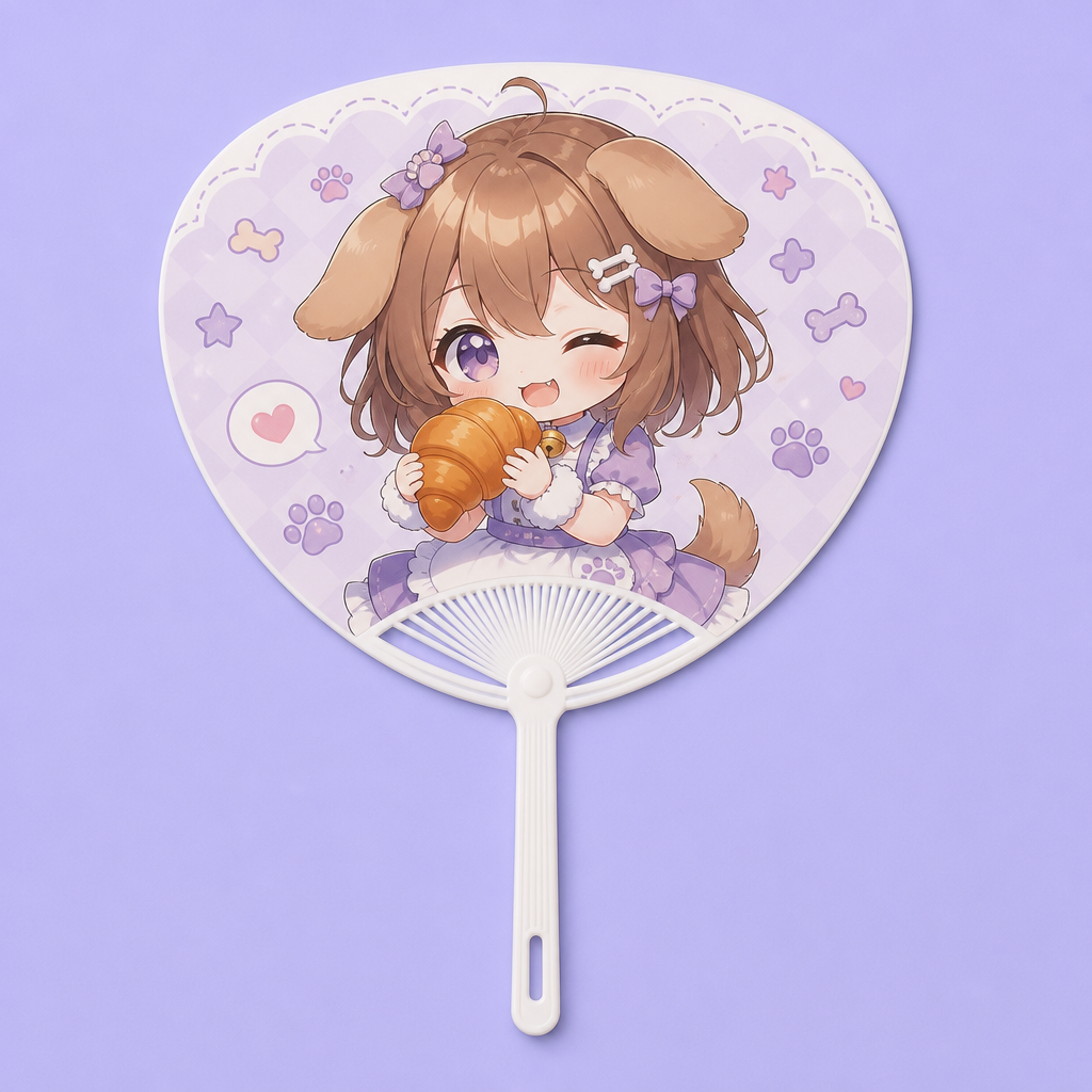 Custom Anime PP Plastic Hand Fan | 0.5mm Waterproof Paddle Fan (MOQ 1 pc / OEM & ODM)