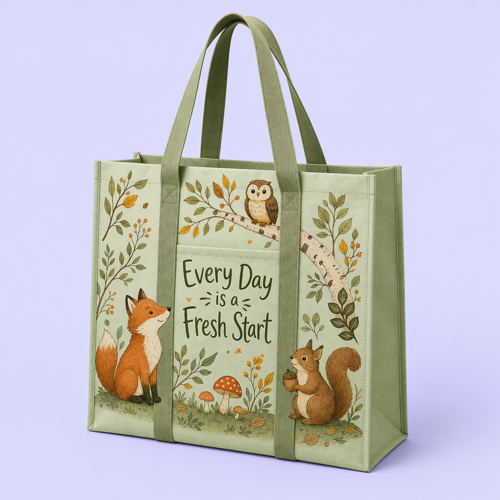 Custom Printed Non-Woven Grocery Tote Bags with Front Pocket – Heavy-Duty Reusable Shopping Bags Wholesale